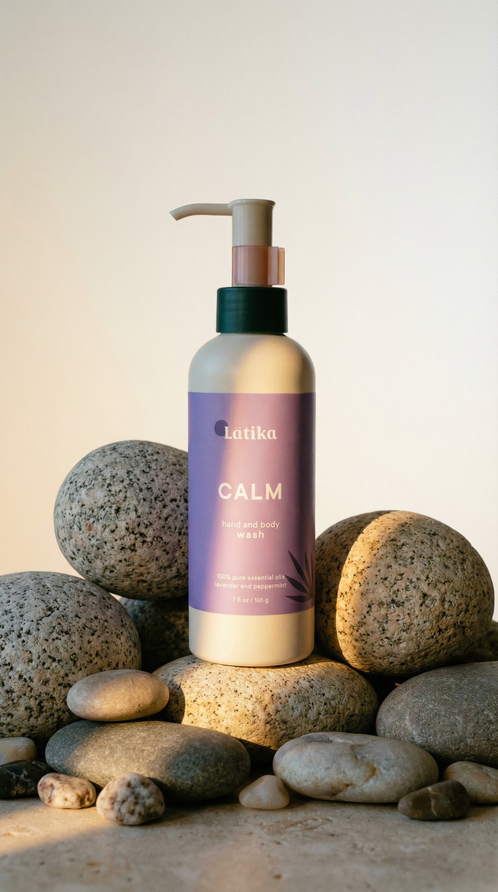 AI product shot of Hand and Body Wash - Calm