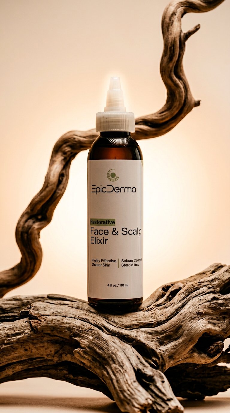 AI product shot of Face and Scalp Elixir