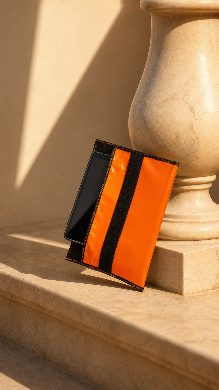 AI product shot of PVC Tablet Sleeve