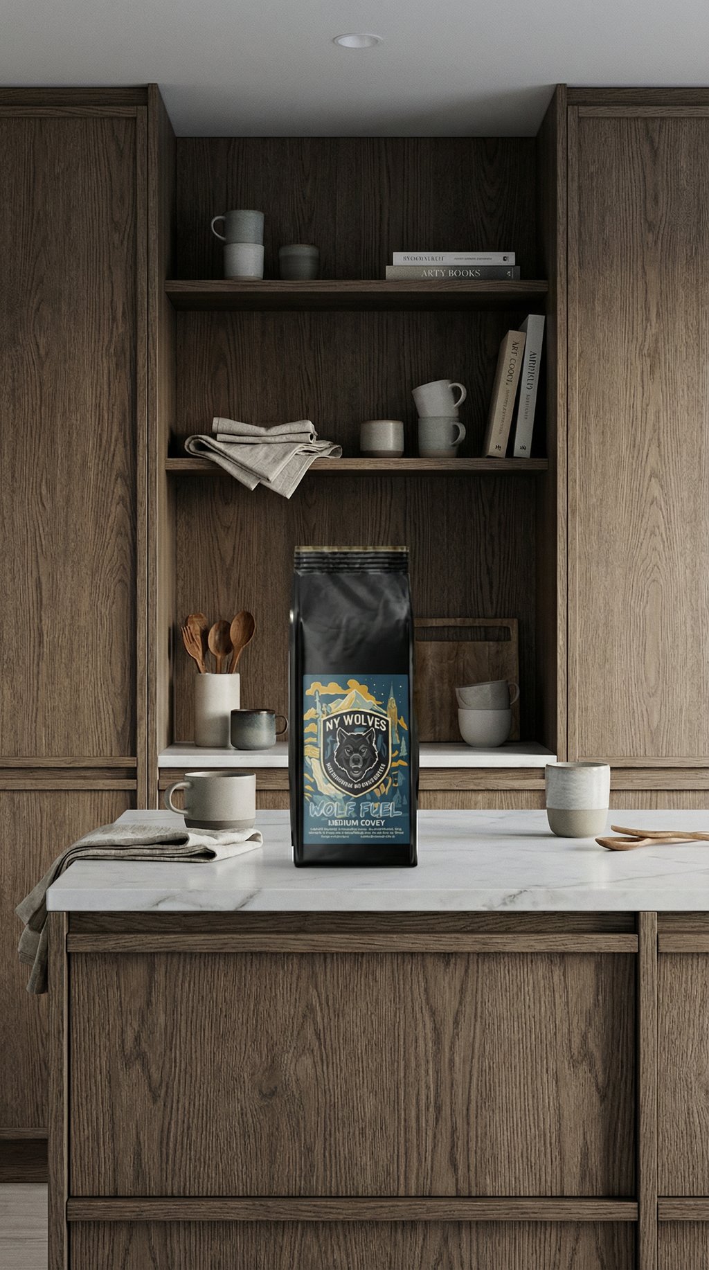 AI product shot of NY Wolves - Wolf Fuel