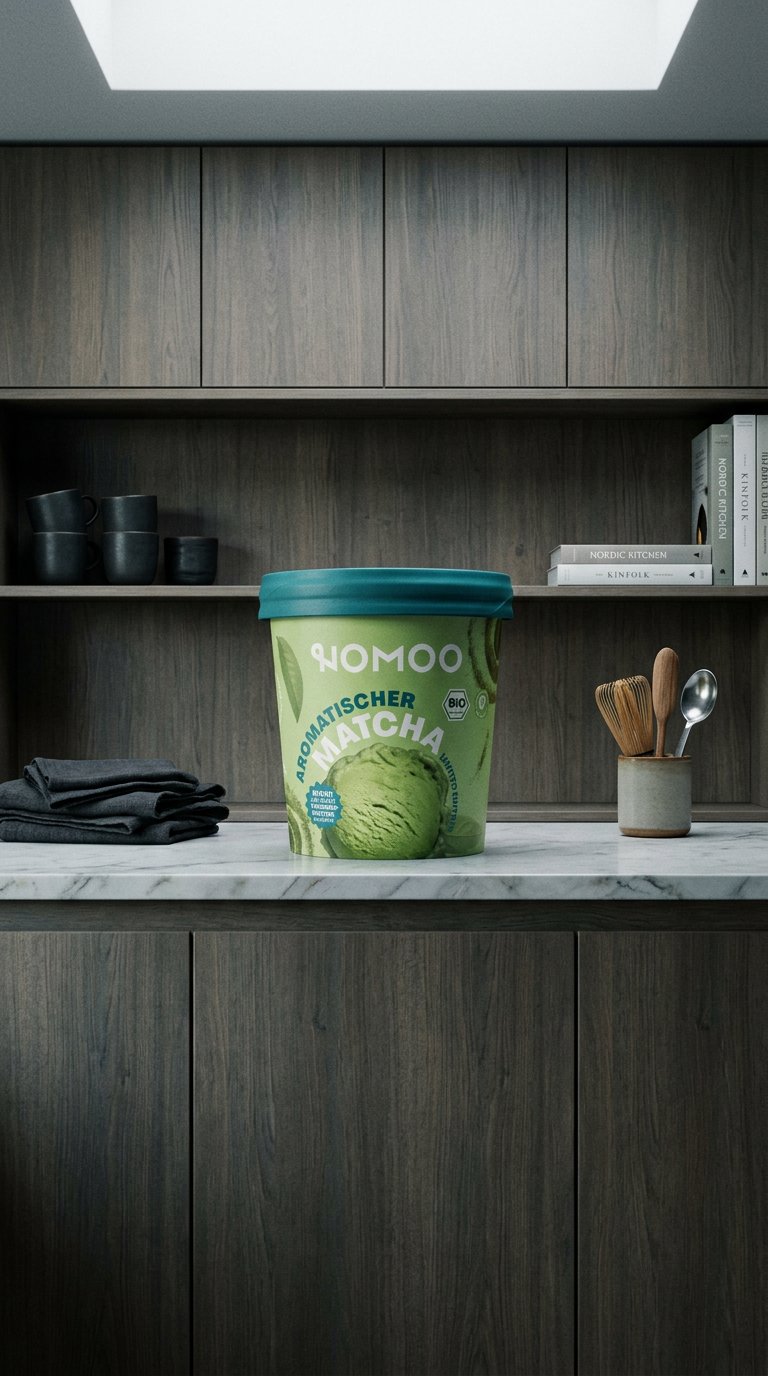 AI product shot of Nomoo Aromatischer Matcha Bio (vegan)
