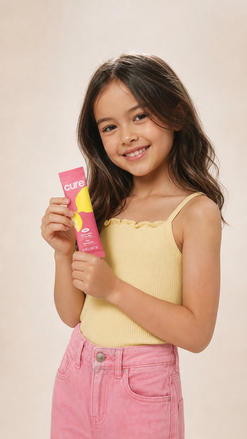 AI product shot of Kids Pink Lemonade Sample Stick