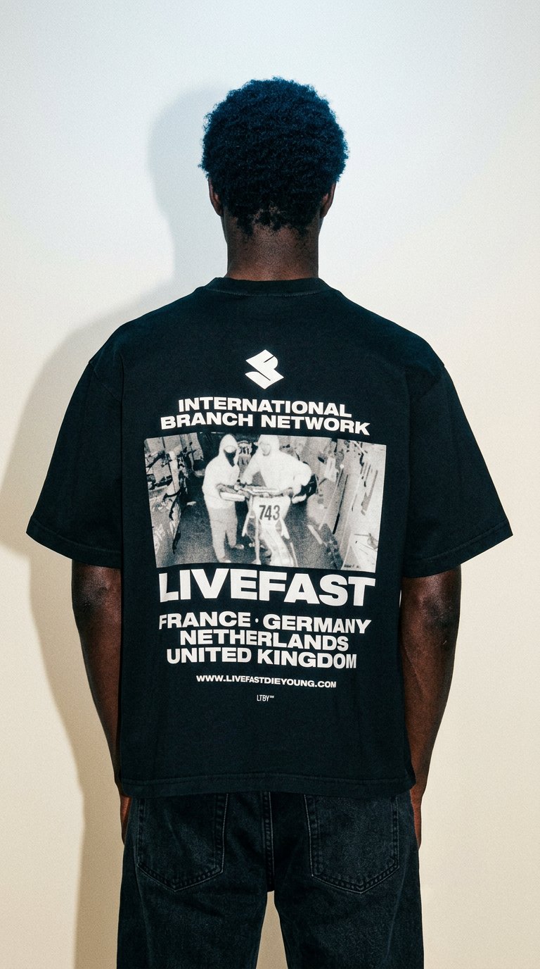 AI product shot of LFDY Grand Theft Tee