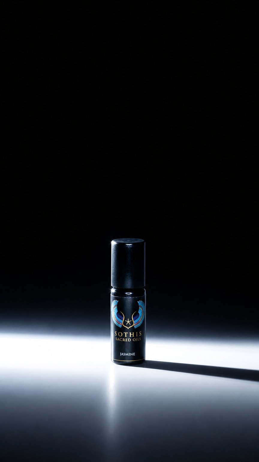 AI product shot of Jasmine Sacred Oil