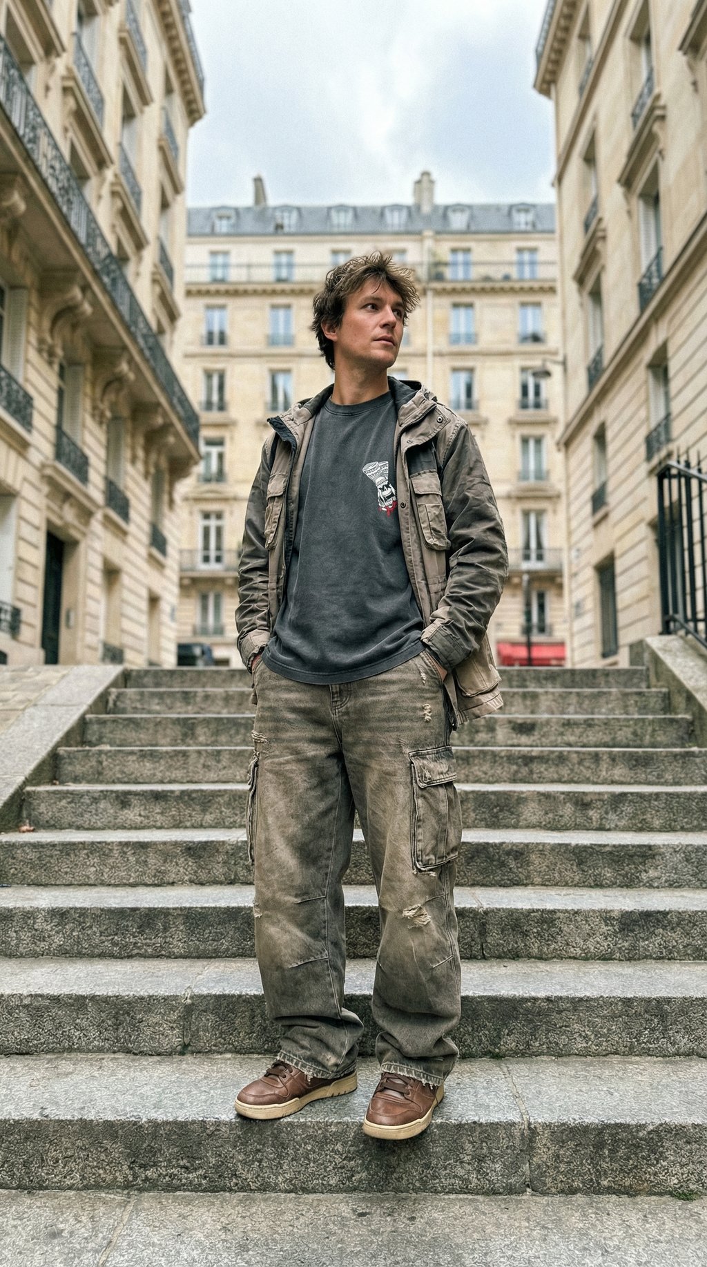 AI product shot of DIRTY MONEY T-SHIRT - DIRTY GREY