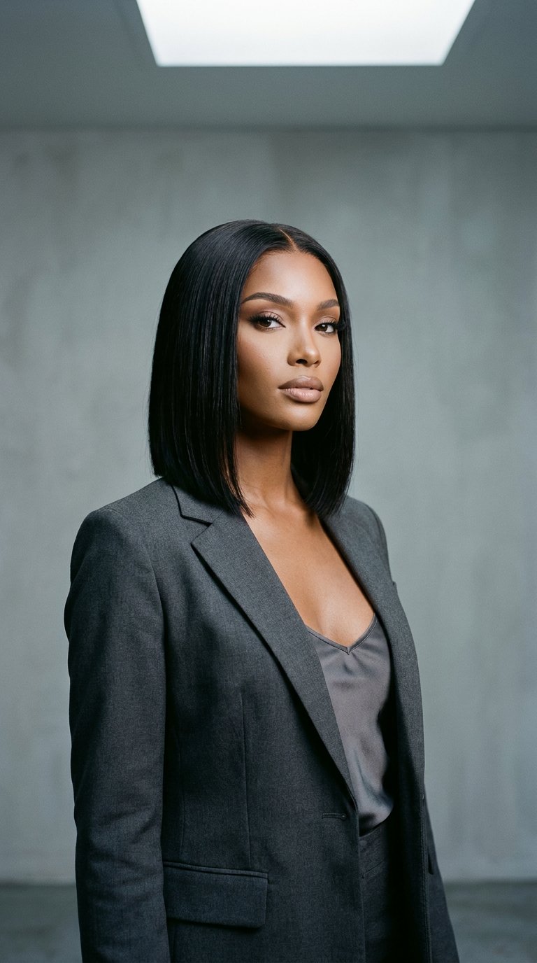 AI product shot of Da Bob Human Hair HD Lace Glueless Wig