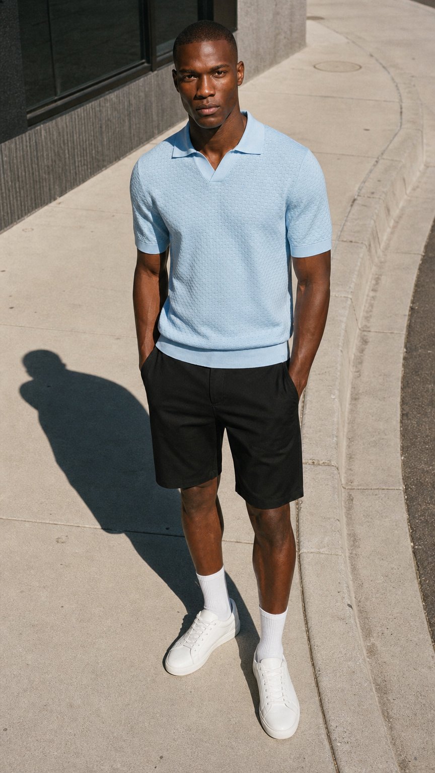 AI product shot of Back 9 Lounge Polo