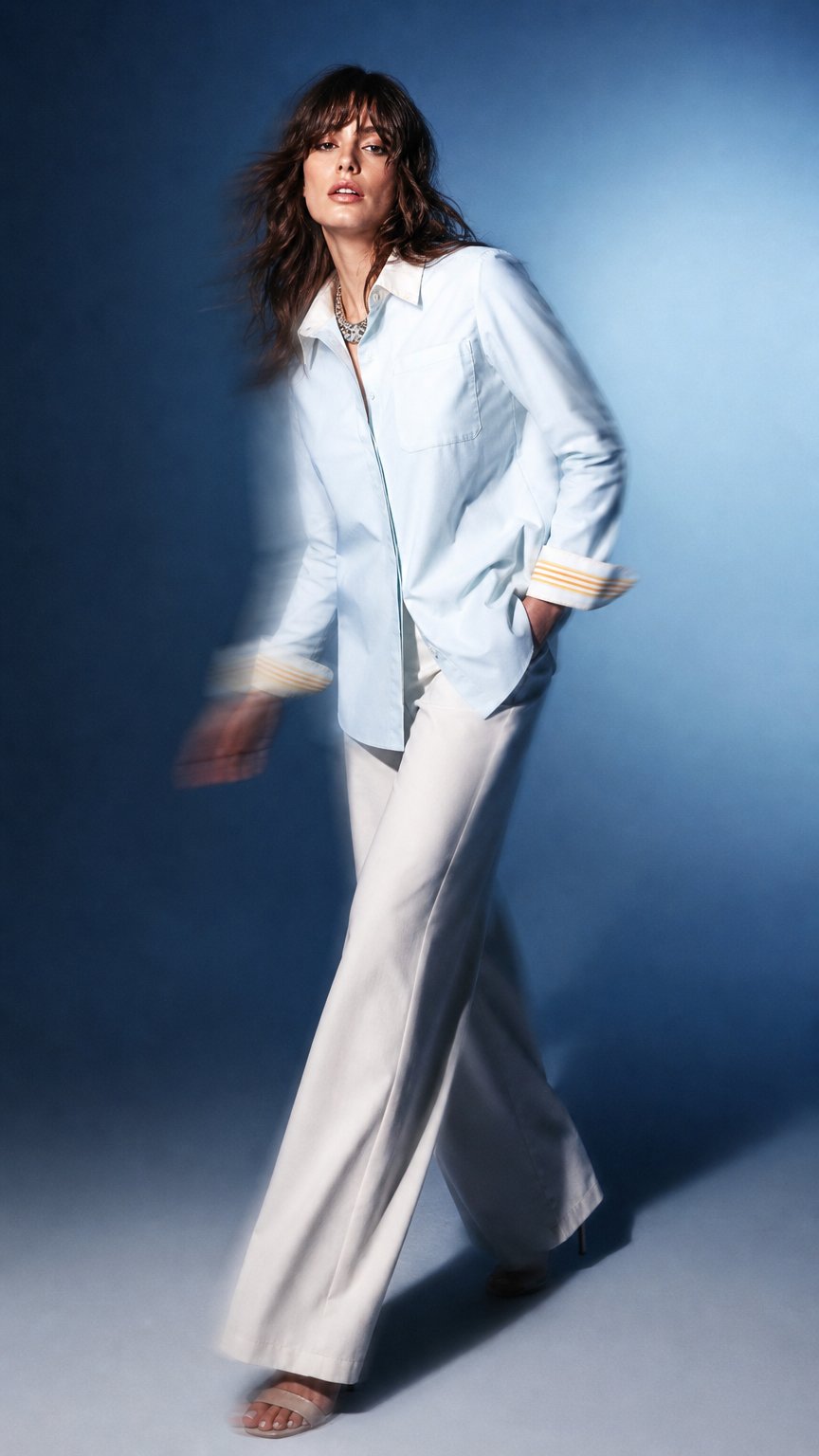 AI product shot of Oversized Button Down in Ultrafine Cotton Poplin