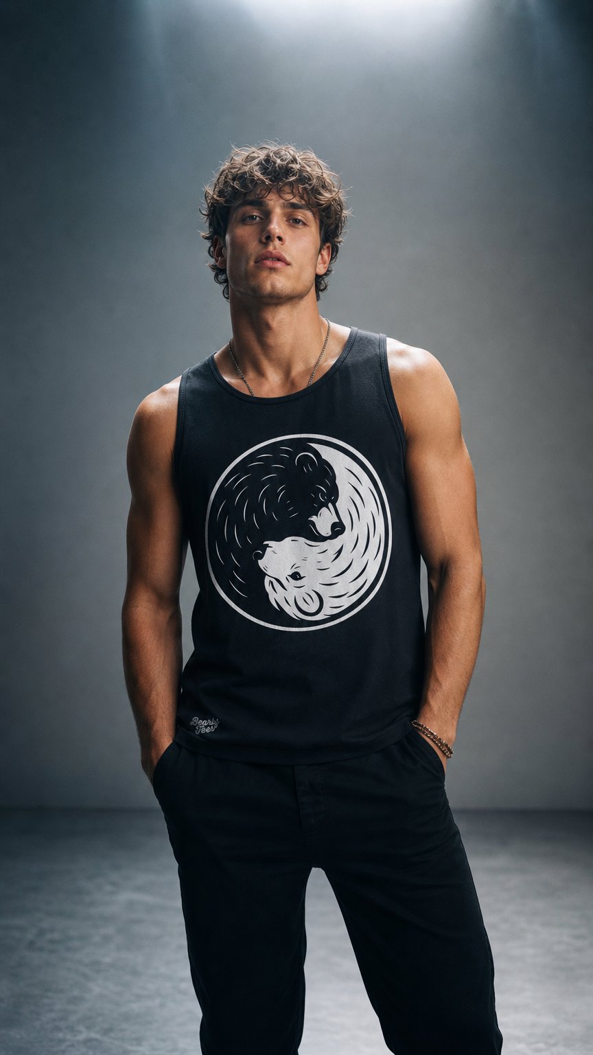 AI product shot of Bear balance tank top