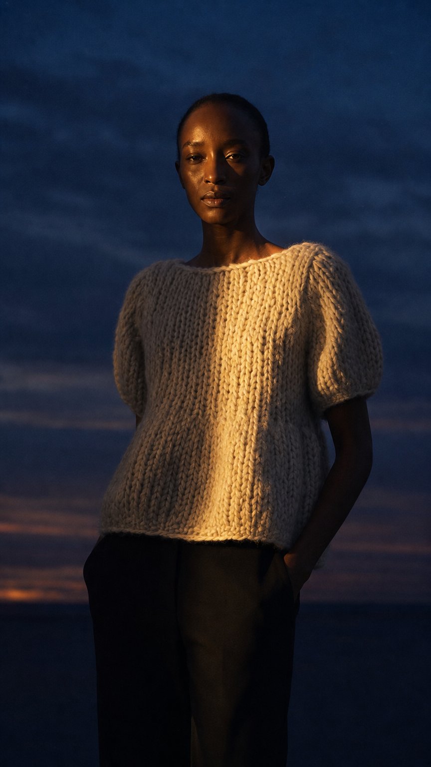 AI product shot of Kurzarm Peplum Pullover - Light Grey