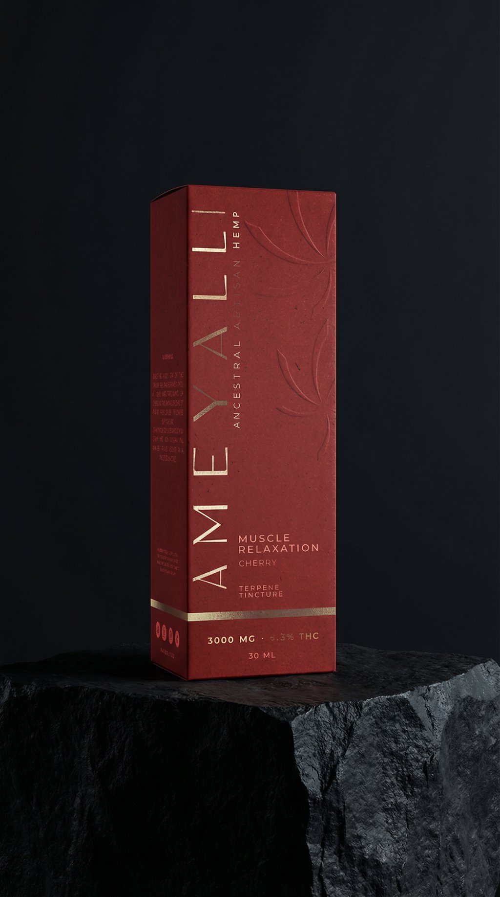 AI product shot of Ameyalli Red Terpene Tincture - Pain Shield