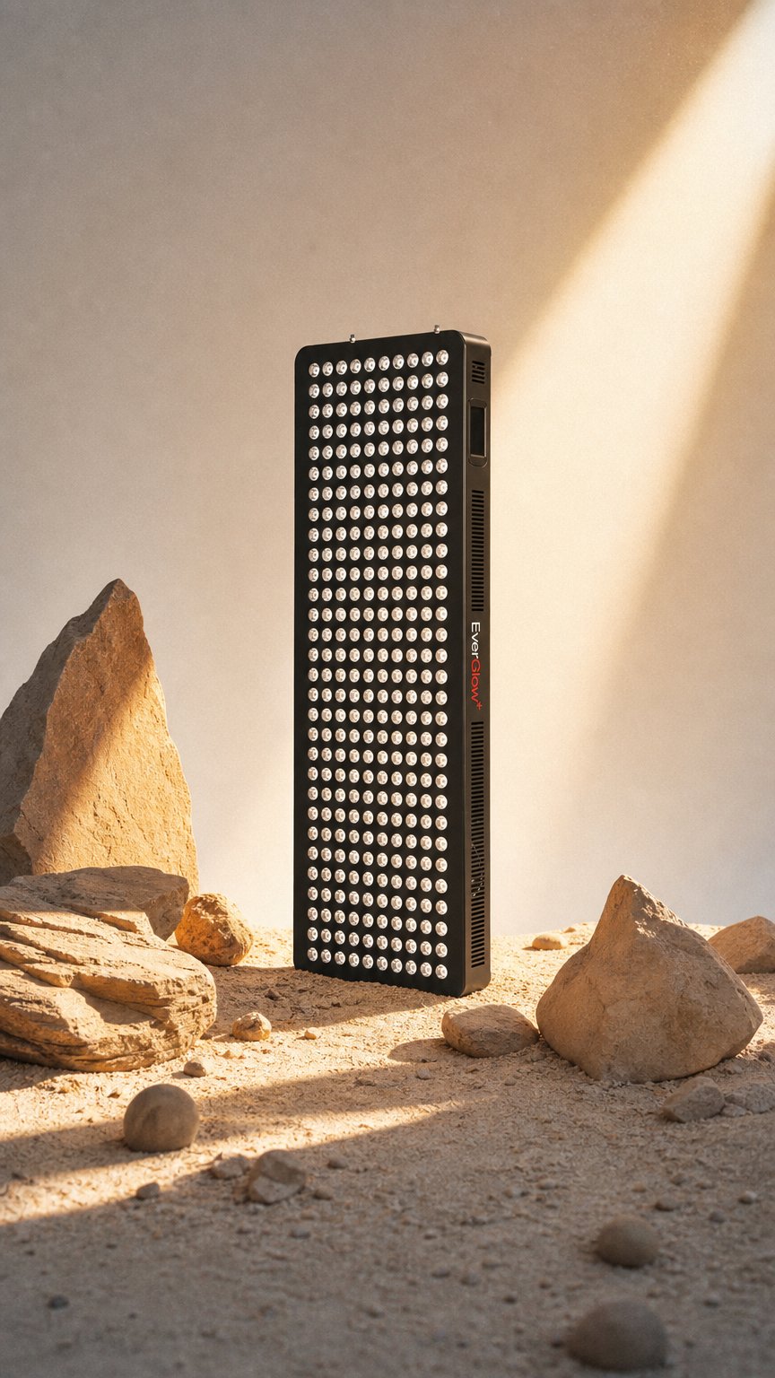 AI product shot of EverGlow - Red Light Therapy Panel