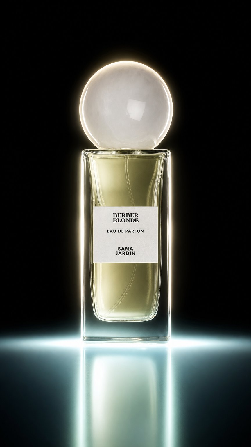 AI product shot of Berber Blonde Eau de Parfum