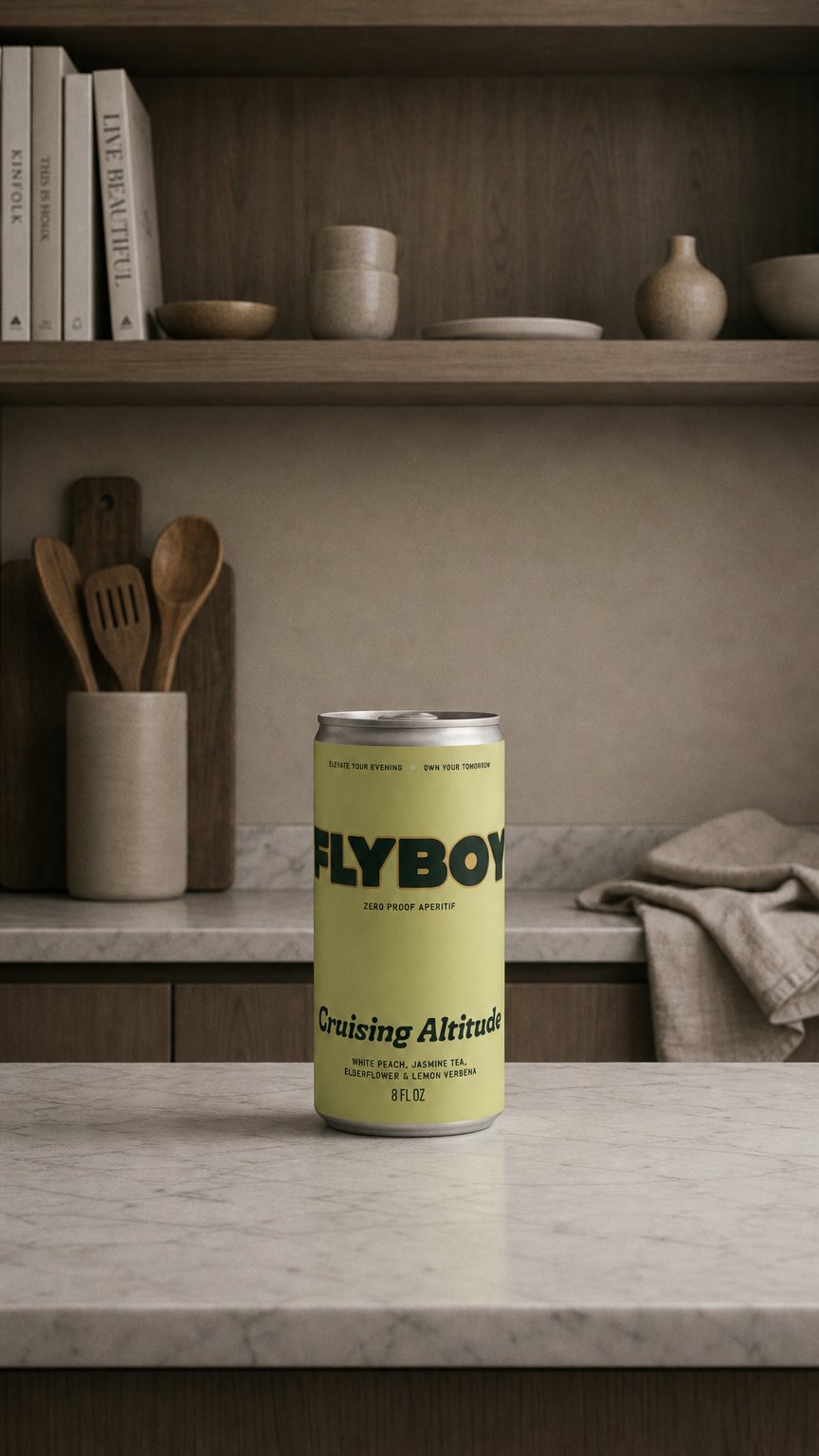 AI product shot of FlyBoy Aperitif