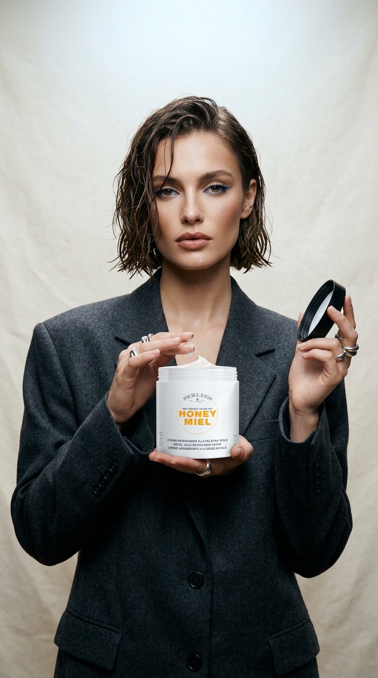 AI product shot of Honey Miel Revitalizing Body Cream