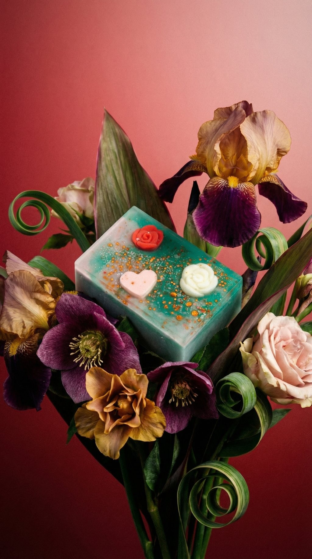 AI product shot of Sweetheart Spritz Glass Soap