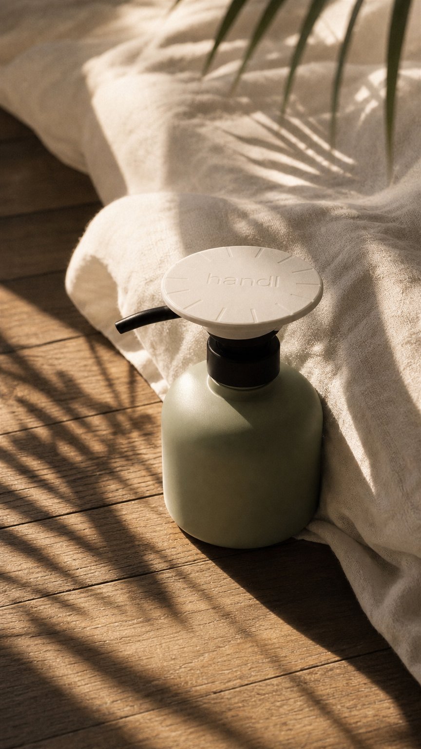 AI product shot of PALM by handl - Soap & Lotion Pump Press Aid