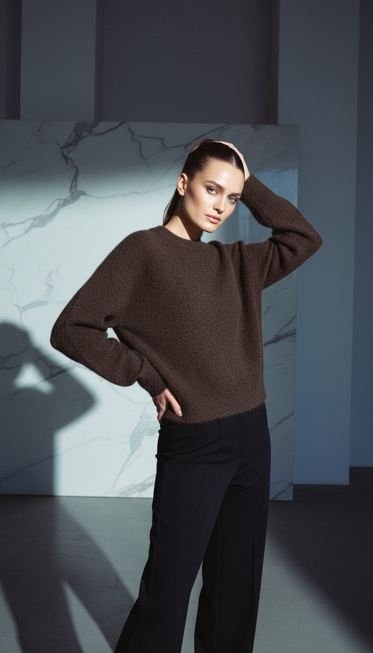 AI product shot of Wool Yak Crewneck Sweater