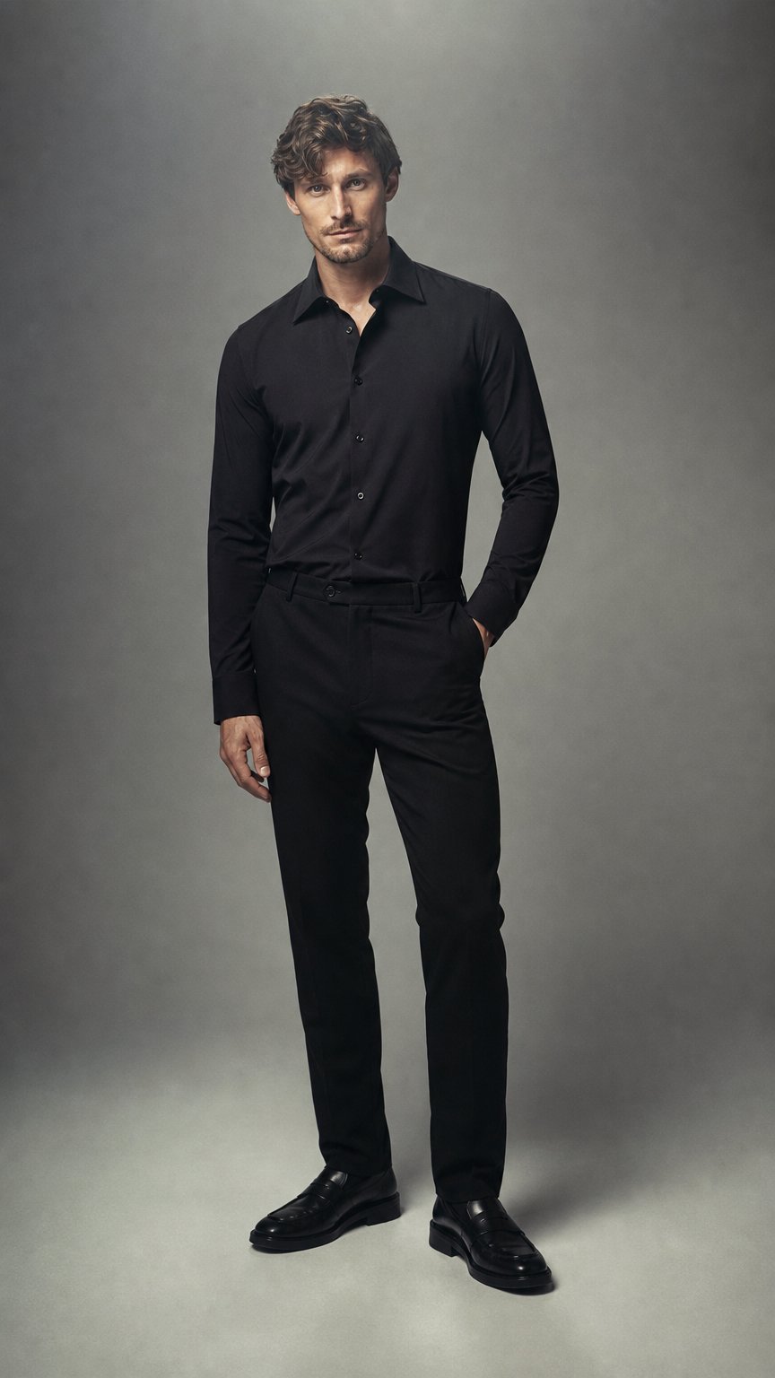AI product shot of Classic Non-iron Shirt Black
