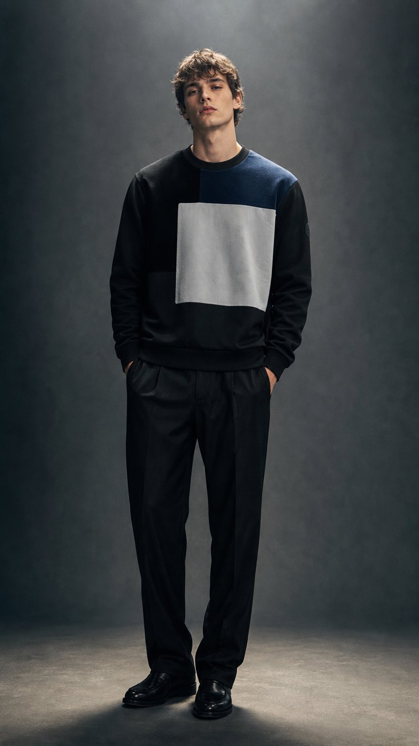 AI product shot of Metallic Tri-Colour Sweatshirt