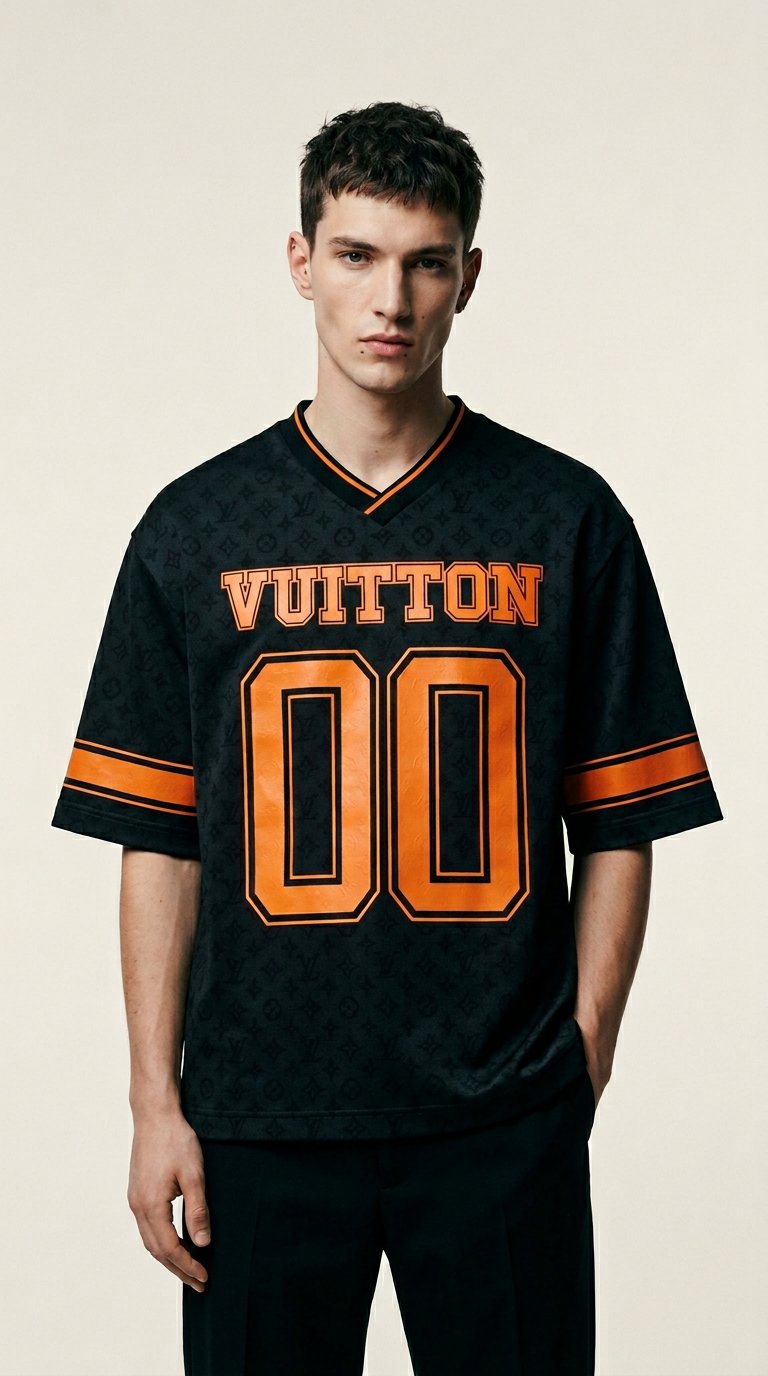 AI product shot of Monogram Football Jersey