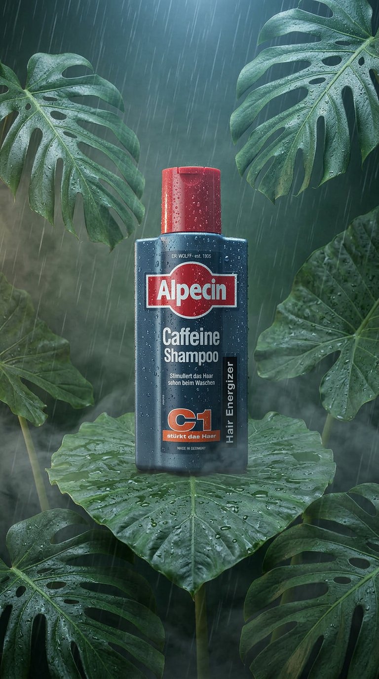 AI product shot of 알페신 카페인 샴푸 C1 XXL 375ml 약산성 모발 강화 독일샴푸