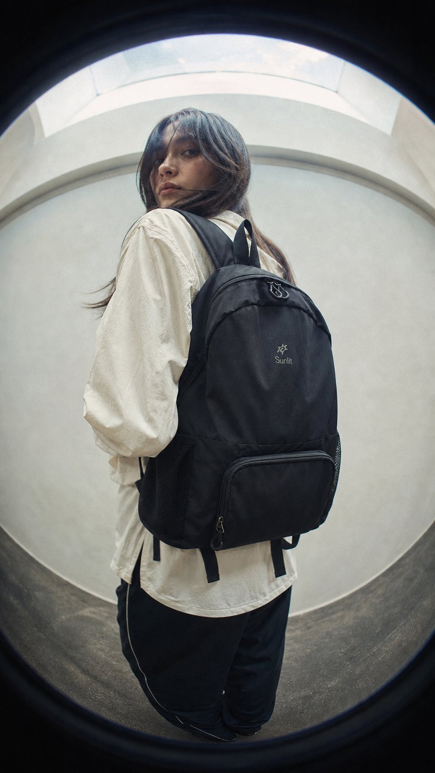 AI product shot of 2Way Backpack (Black)