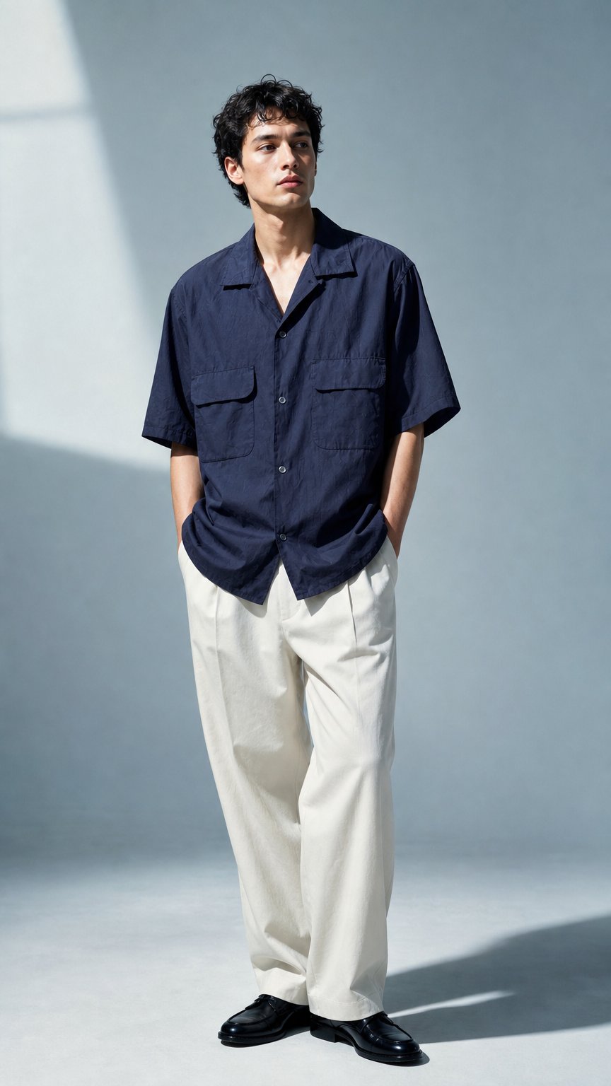 AI product shot of Open Collar SS Shirt