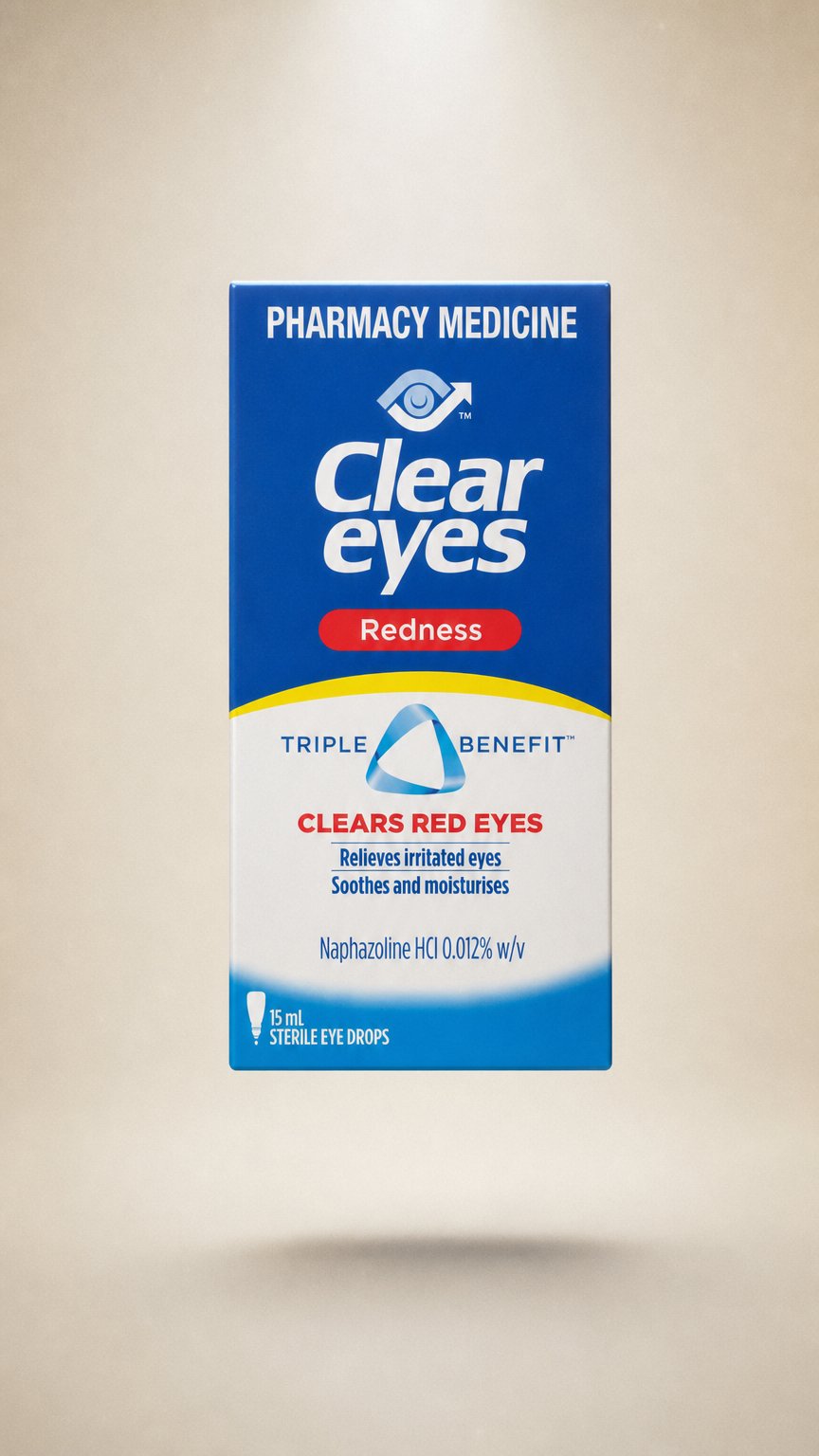 AI product shot of Clear Eyes Red Eye Drops 15ml