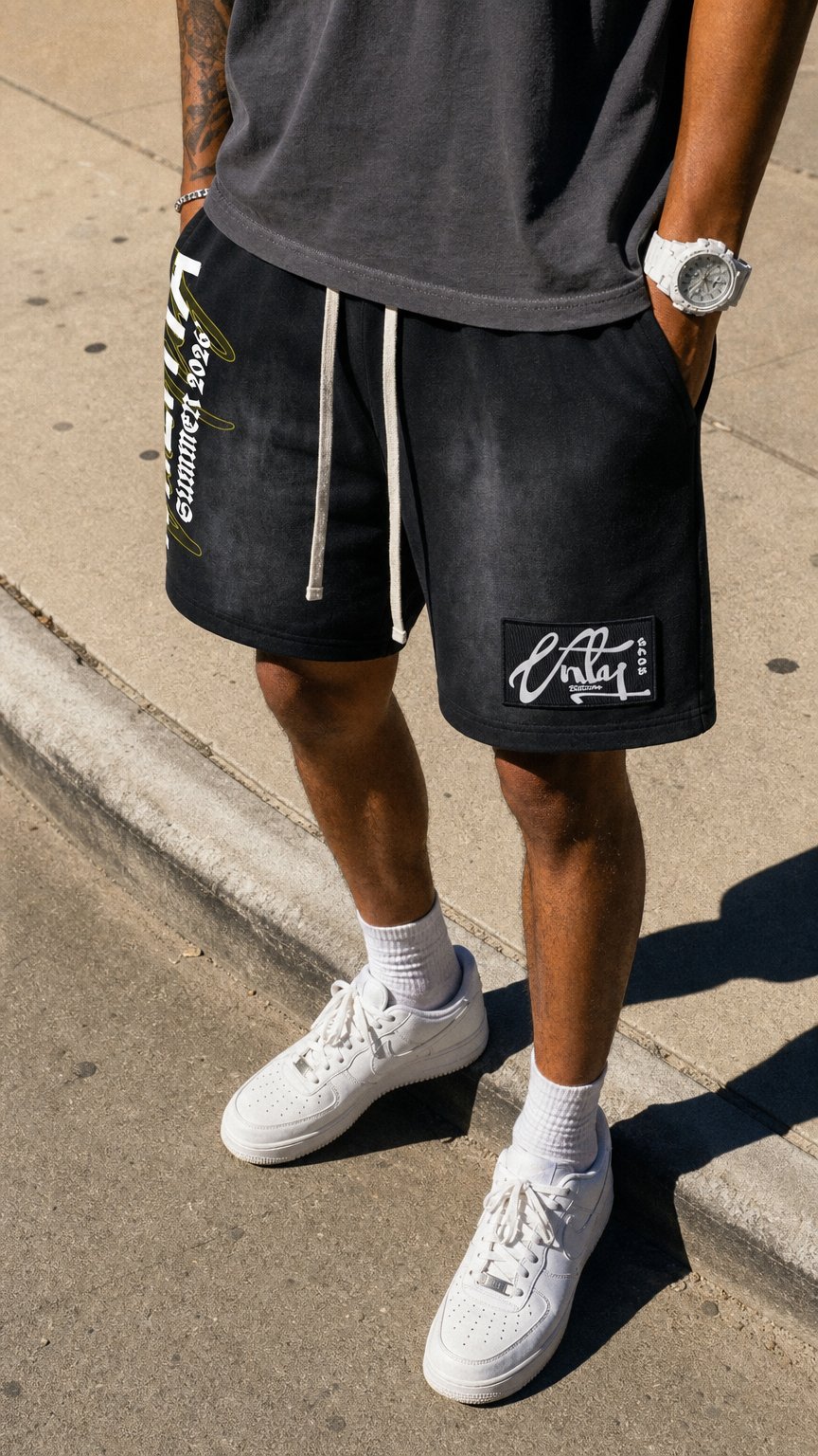 AI product shot of militia 26' cotton shorts