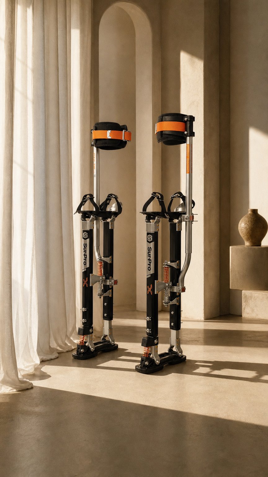 AI product shot of SurPro Magnesium Stilts single-sided (M) 530-785mm S1X-M-2131