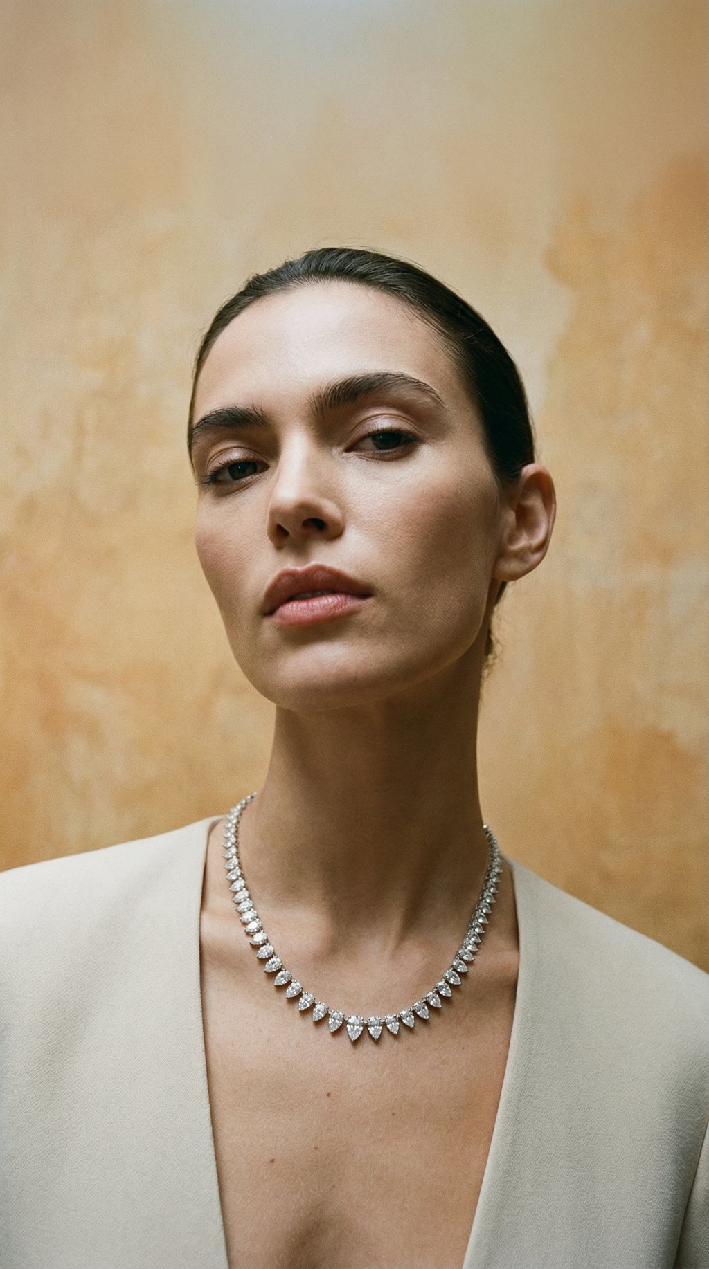 AI product shot of Sophia Graduated Pear Tennis Necklace