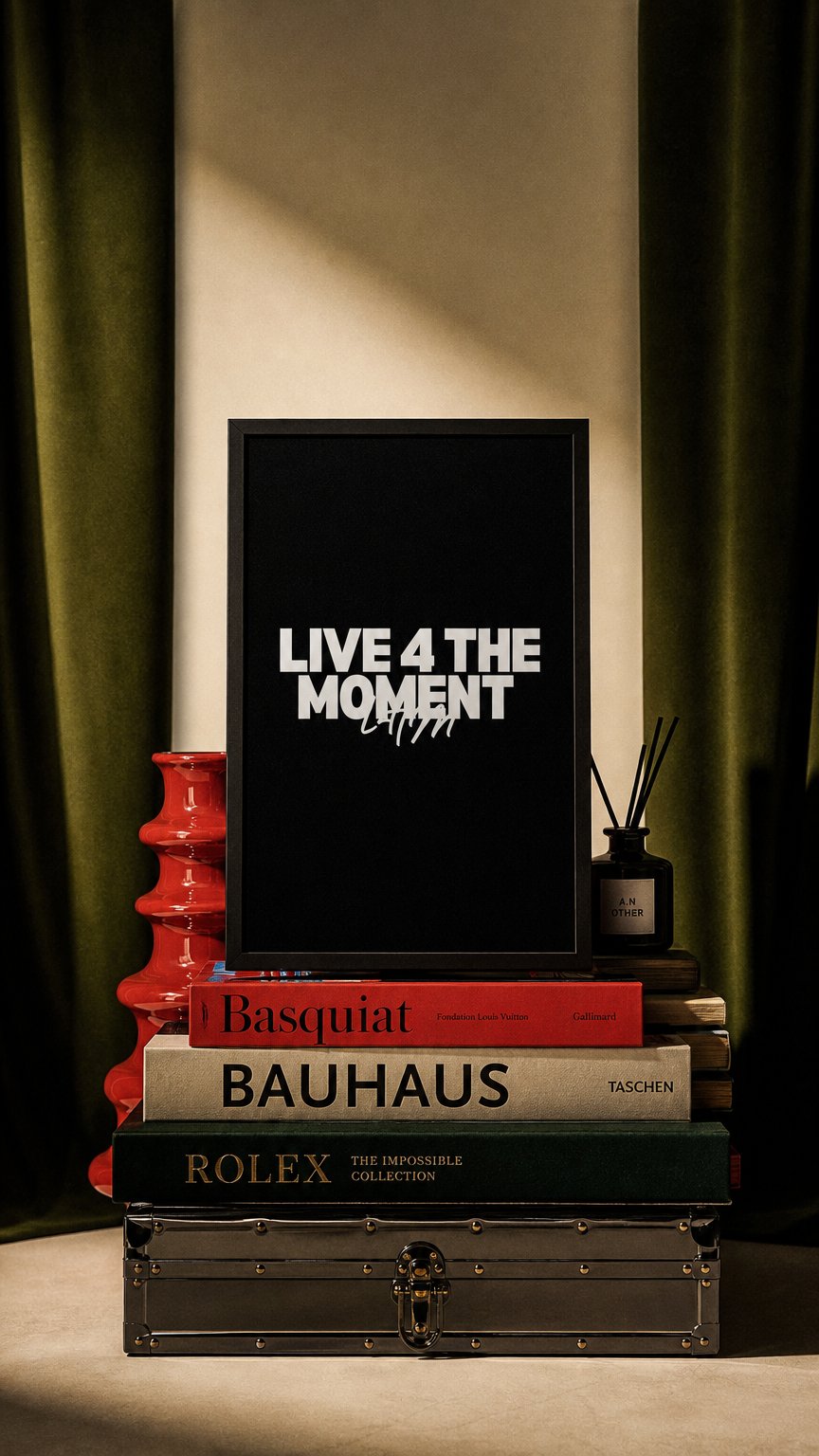 AI product shot of LIVE 4 THE MOMENT