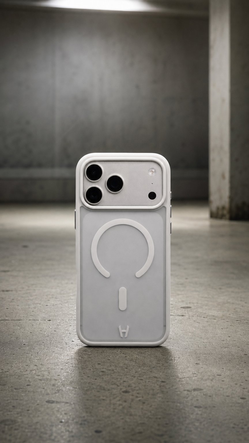 AI product shot of Silicone Frosted Case + Magsafe Handle Bundle