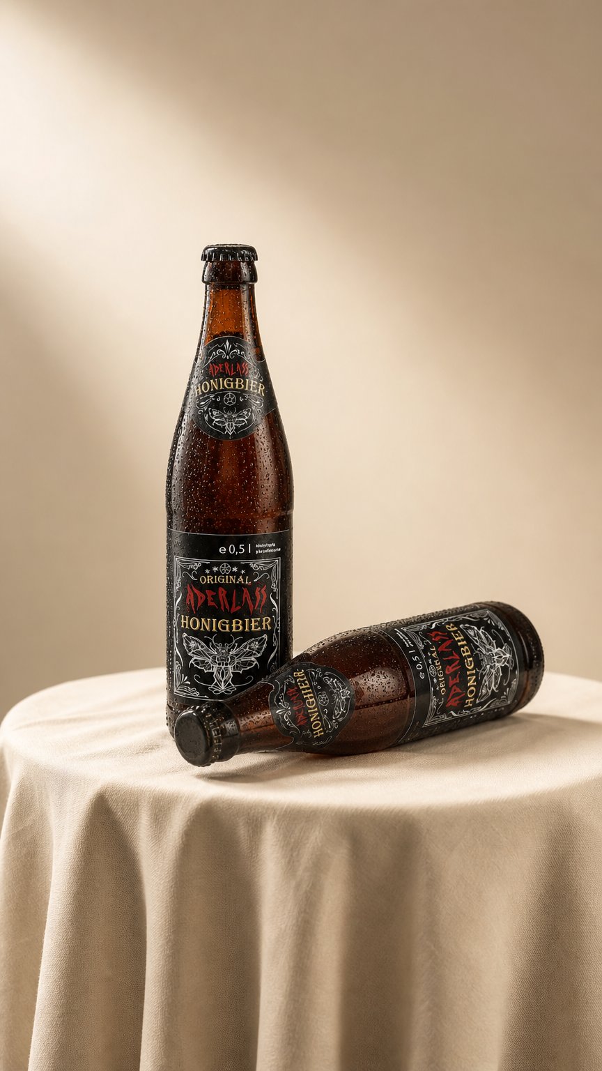 AI product shot of Aderlass Honigbier
