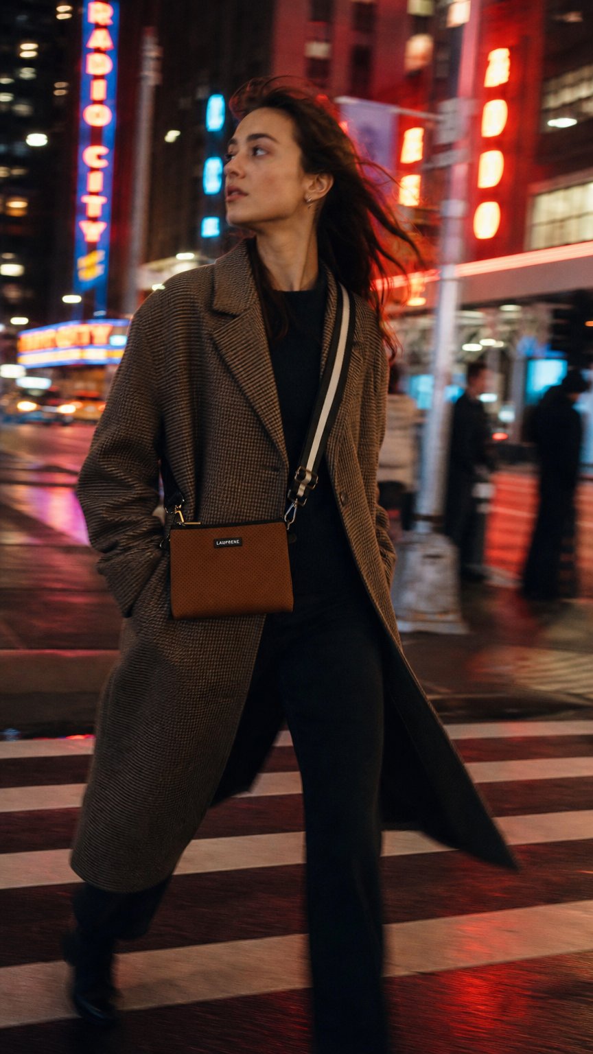 AI product shot of MESSENGER NEOPRENE CROSS BODY - CHOCOLATE