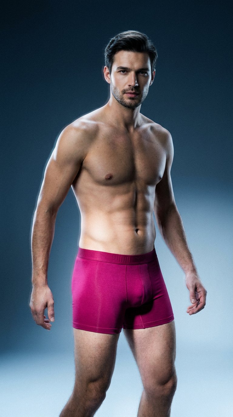 AI product shot of Pink Ultra Soft Men's Boxer Brief