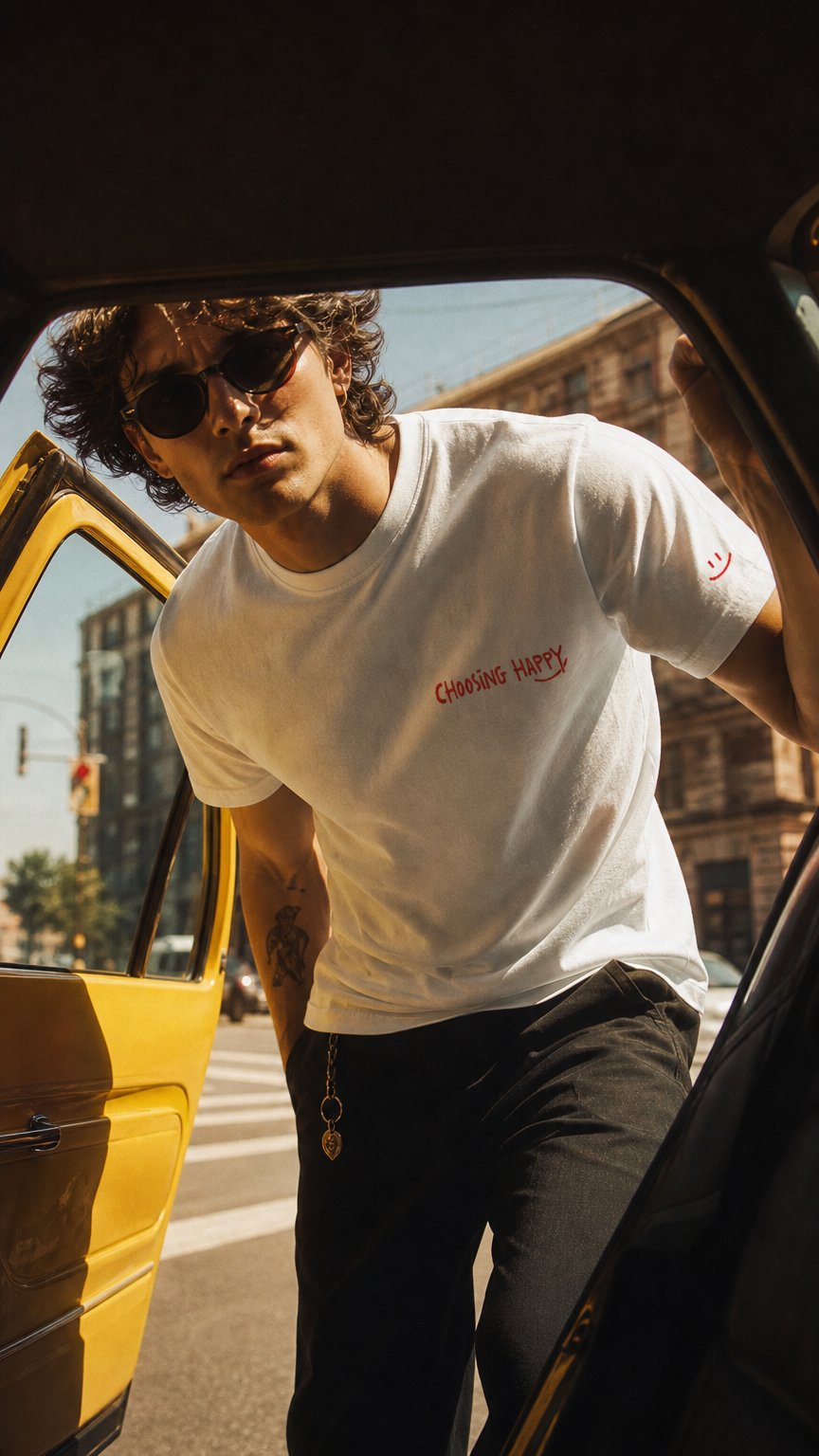 AI product shot of Choosing Happy Unisex T-shirt