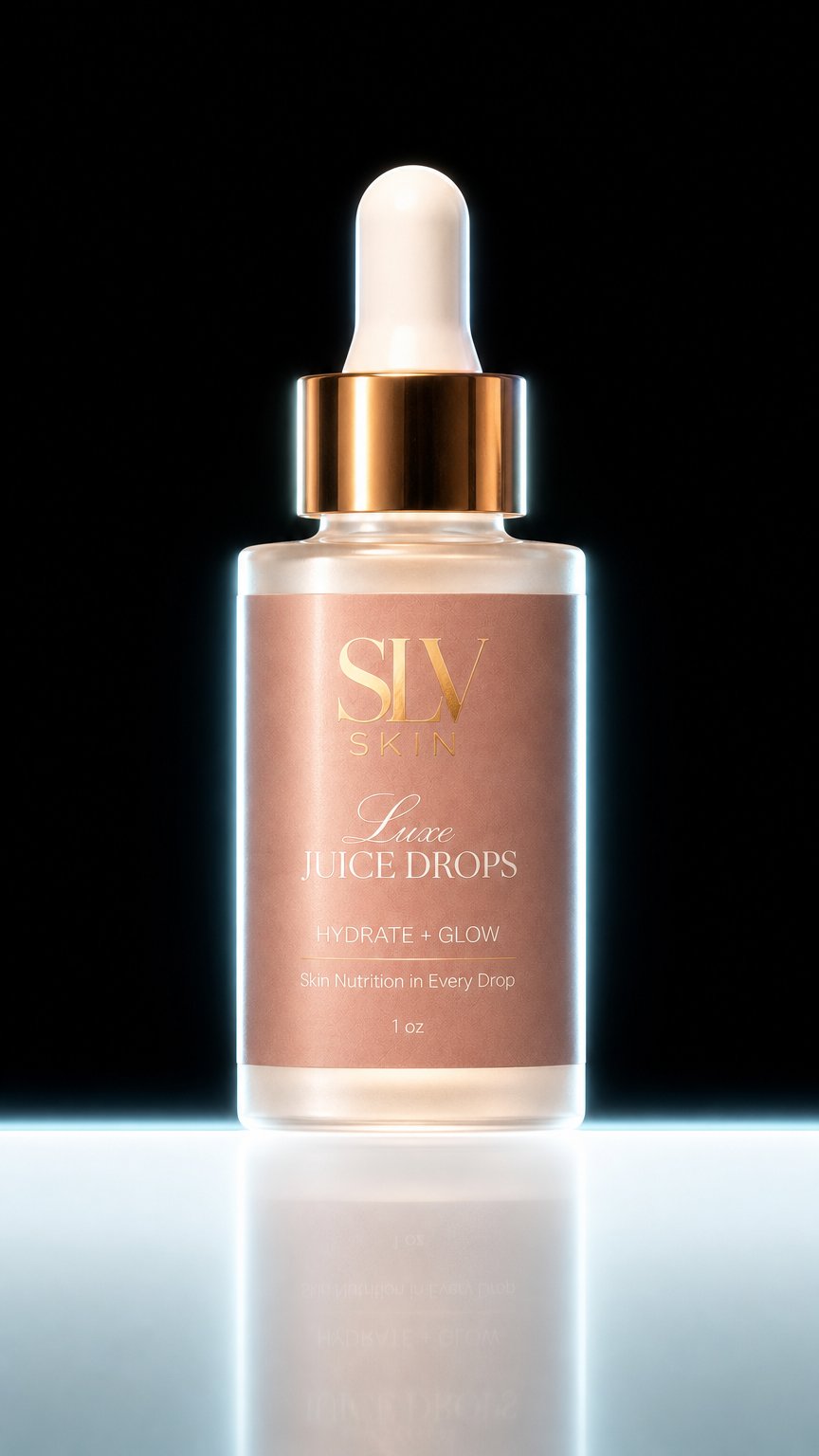 AI product shot of Luxe Juice Drops