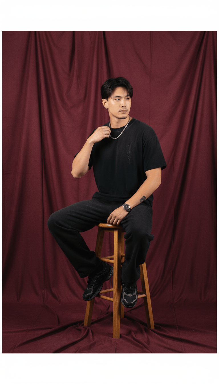 AI product shot of Hand Sprayed Lavender T-Shirt - Faded Black