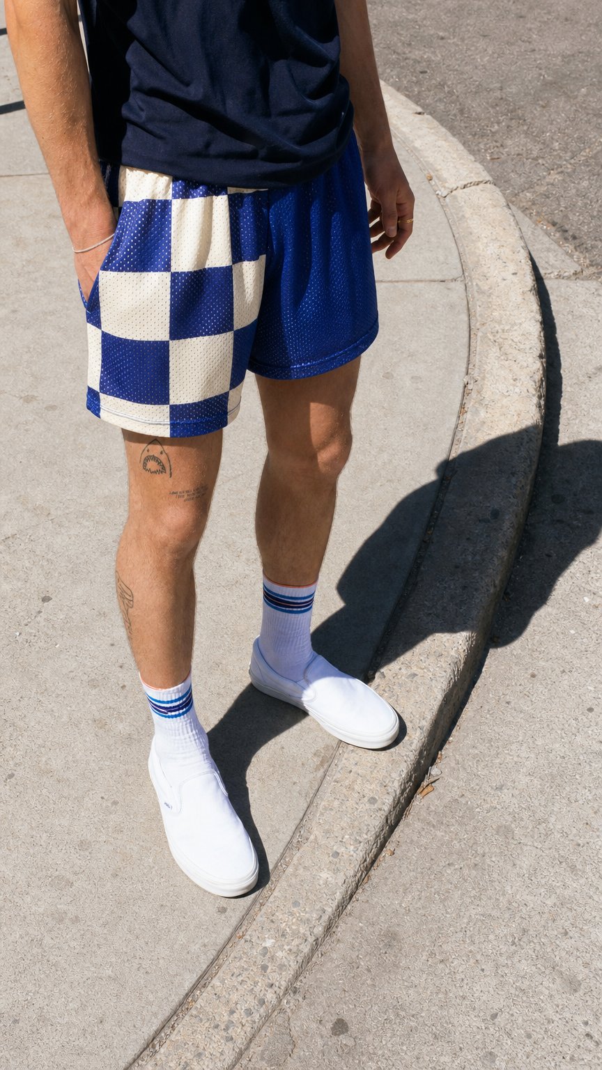 AI product shot of 4" Pocket Lounge Short ~ Beach Patrol