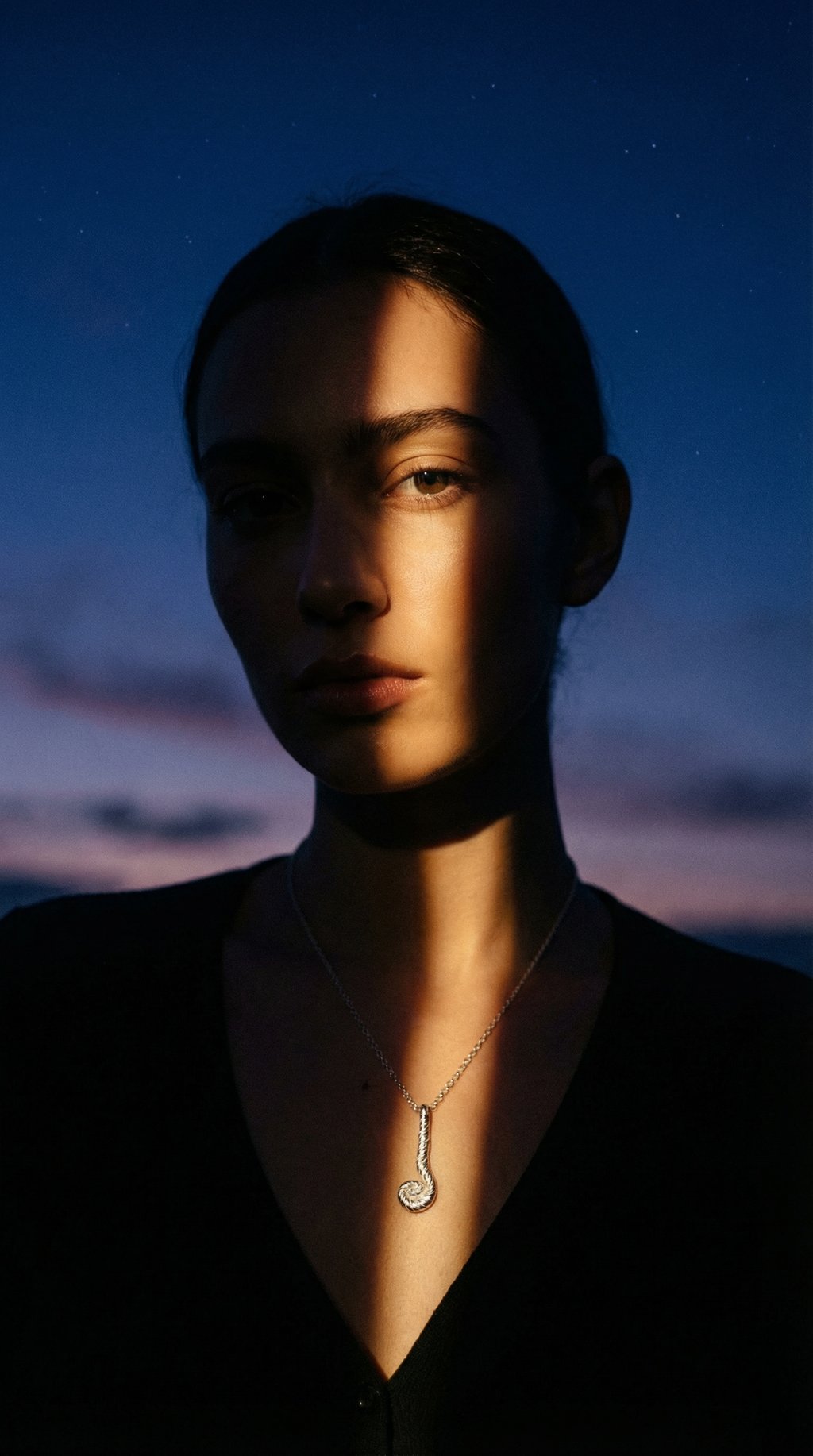 AI product shot of Fern Coil Necklace Silver