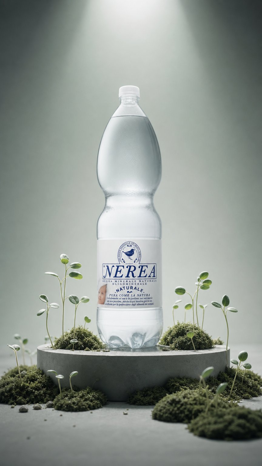 AI product shot of Acqua Nerea Naturale da 1,5 litri in plastica-PET - Scegli il numero di casse