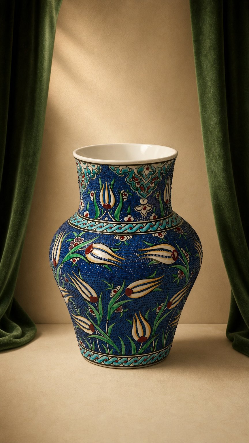 AI product shot of Iznik Large Vase - Quartz