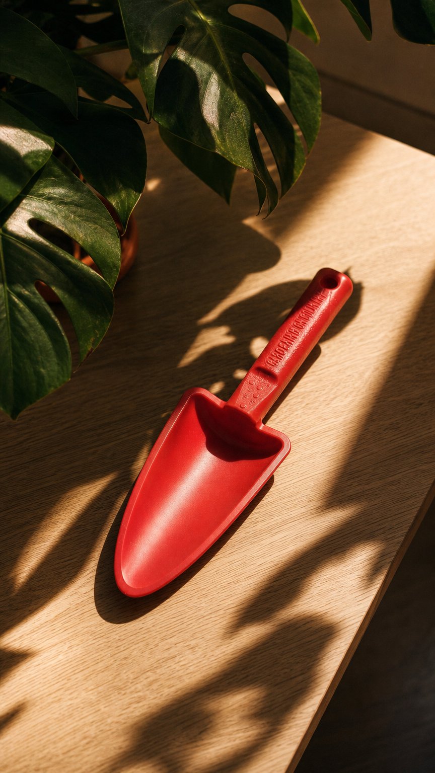 AI product shot of Womby Hand Trowel — Recycled Plastic, Australian Made