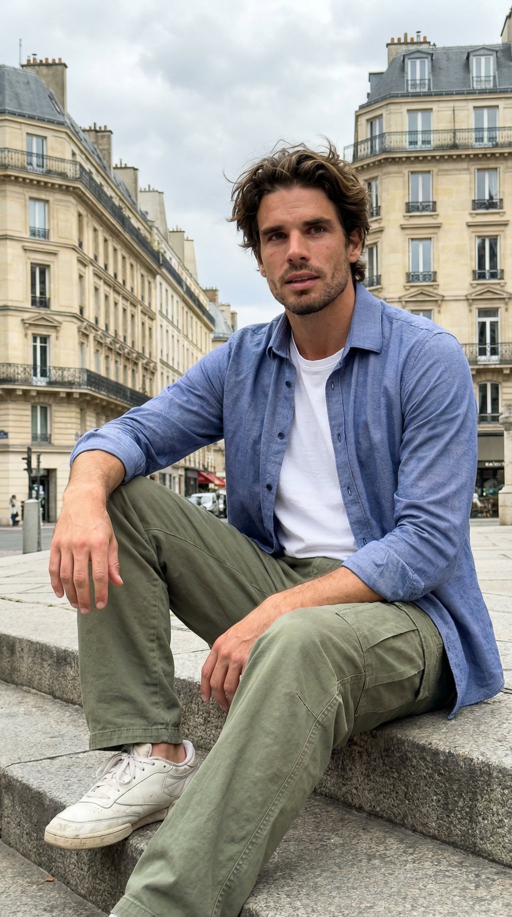 AI product shot of Chemise marine JEAN MURCIE
