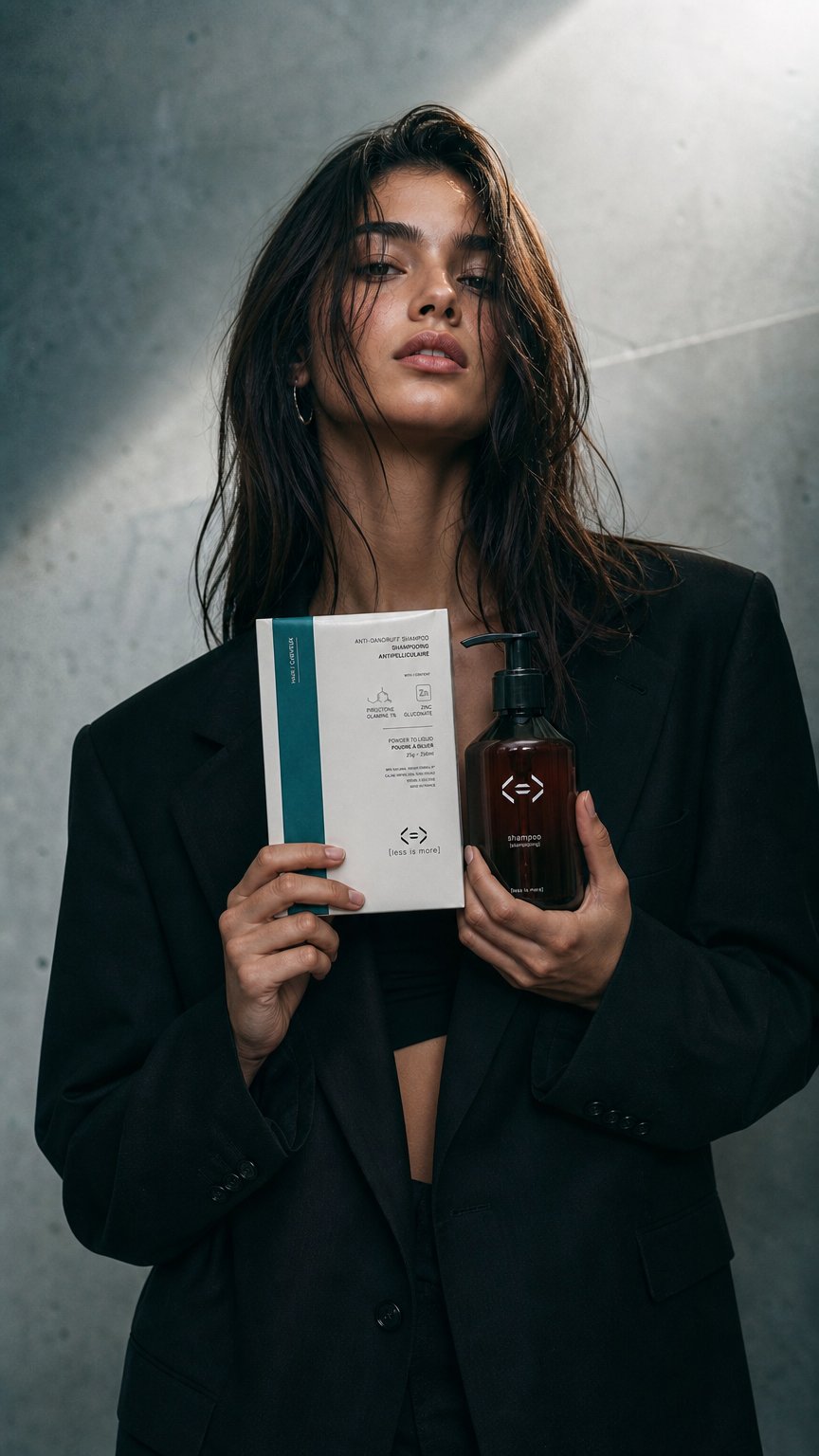 AI product shot of Anti-dandruff shampoo discovery kit