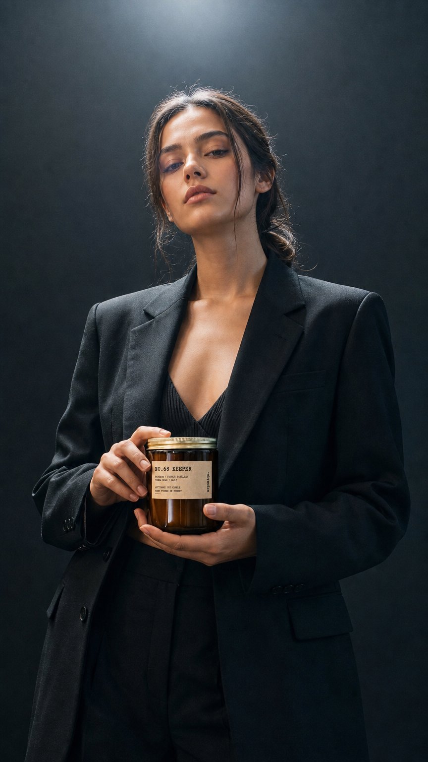 AI product shot of Keeper Scented Candle | Ritual Collection