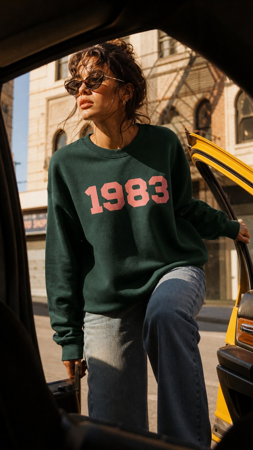 AI product shot of PERSONALISED YEAR VARSITY SWEATSHIRT