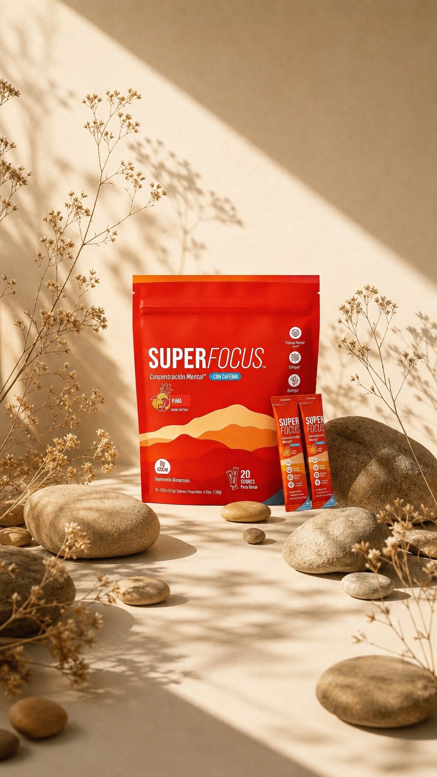 AI product shot of SuperFocus - Fórmula para tu concentración mental
